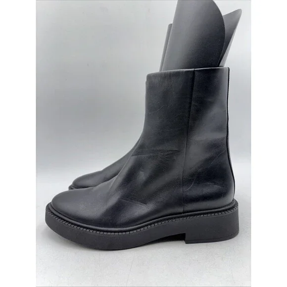 Vince Women's Black Kady Leather Low Ankle Booties Shoes Size 9 M - Picture 3 of 6